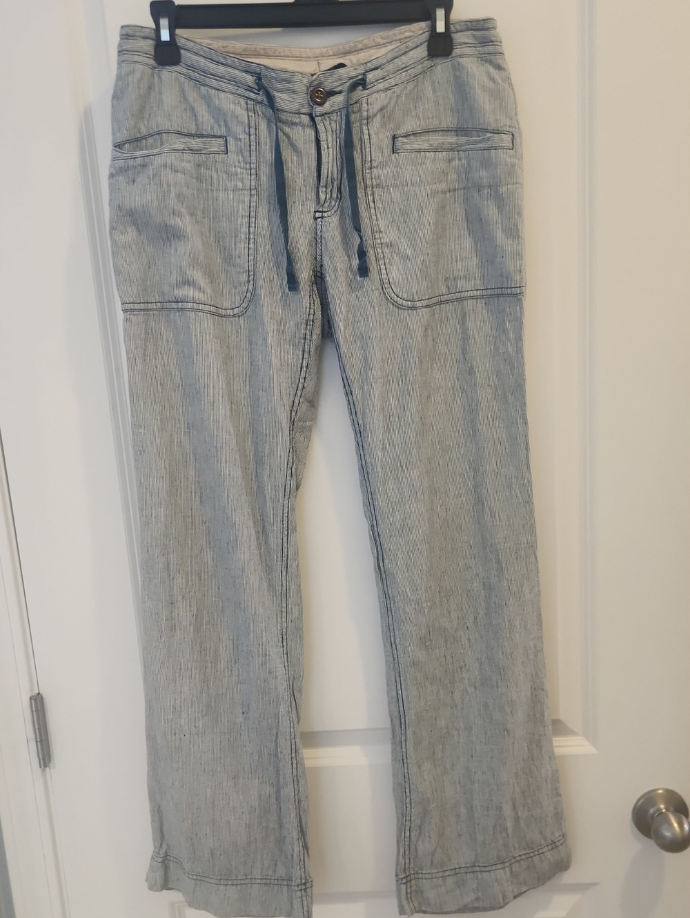 The North Face Blue Pinstripe Linen Blend Pants